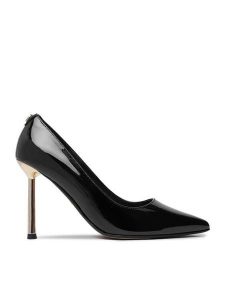 Nine West Szpilki EO-LP956190-1 Czarny. Czarne szpilki Nine West, bez wzorów, ze skóry, bez obcasa. Za 279,99 zł.