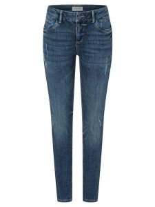 Timezone Dżinsy "Sanya" - Skinny fit - w kolorze granatowym rozmiar: W25/L28. Niebieskie jeansy Timezone, z aplikacjami. Za 83,42 zł.