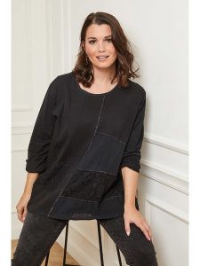 Curvy Lady Koszulka w kolorze czarnym rozmiar: 40/42. Czarne bluzki Curvy Lady, bez wzorów, z koronki, klasyczne, z asymetrycznym kołnierzem, bez ramiączek. Za 100,99 zł.