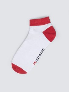 Stopki bawełniane czerwono-białe Filixos 603. Czerwone skarpetki Big Star, bez wzorów, z bawełny. Za 19,99 zł.