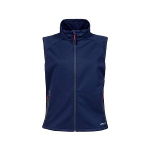 Damska kurtka bez rękawów Musto Essential Softshell. Niebieskie kurtki MUSTO, bez wzorów, z softshellu, bez kaptura. Za 548,50 zł.