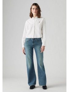 Levi's Dżinsy - Comfort fit - w kolorze niebieskim rozmiar: W26/L33. Niebieskie jeansy Levi's®, z aplikacjami, z podwyższonym stanem. Za 140,20 zł.