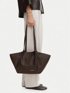 GINO ROSSI Torebka C-LDA92256 Brązowy ciemny. Brązowe shopper bag Gino Rossi, bez wzorów, ze skóry, bez dodatków. Za 229,99 zł.