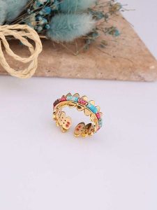 Charlize Pozłacany pierścionek z turkusami rozmiar: onesize. Różowe pierścionki Charlize, z turkusem, pozłacane. Za 100,28 zł.