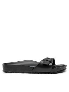 Birkenstock Klapki Madrit EVA 0128163 Czarny. Czarne klapki Birkenstock, bez wzorów, z syntetyku, bez obcasa. Za 193,79 zł.