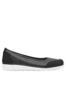 Clara Barson Baleriny WYL3650-1 Czarny. Czarne balerinki Clara Barson, bez wzorów, ze skóry, bez obcasa, bez zapięcia. Za 79,99 zł.