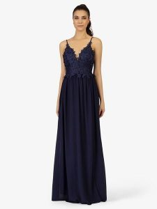 APART Sukienka w kolorze granatowym rozmiar: 36. Niebieskie sukienki Apart, bez wzorów, z koronki, bez kołnierzyka, bez ramiączek, maxi. Za 187,99 zł.