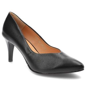Czarne Czółenka Clasicco Eleganckie Buty Na Obcasie. Czarne czółenka Clasicco, bez wzorów, ze skóry, bez obcasa, na obcasie, bez zapięcia. Za 299,00 zł.
