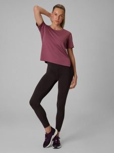 4F Legginsy treningowe szybkoschnące damskie - brązowe L. Brązowe legginsy 4f, bez wzorów, z podwyższonym stanem. Za 119,99 zł.