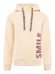Zwillingsherz Bluza "Smile Leo" w kolorze beżowym rozmiar: S/M. Brązowe bluzy Zwillingsherz, m, bez wzorów, z kapturem. Za 235,45 zł.