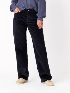 Toni Spodnie sztruksowe w kolorze granatowym rozmiar: 38. Niebieskie spodnie z wysokim stanem Toni, z aplikacjami, ze skóry, z podwyższonym stanem. Za 187,99 zł.