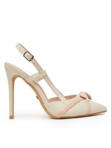 DeeZee Szpilki HT92831-166 Écru. Sandały DeeZee, bez wzorów, ze skóry, bez obcasa. Za 139,99 zł.