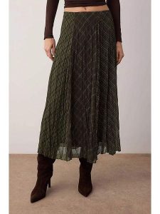 Trendyol Spódnica w kolorze oliwkowo-brązowym rozmiar: 36. Brązowe spódnice Trendyol, bez wzorów, maxi. Za 95,99 zł.