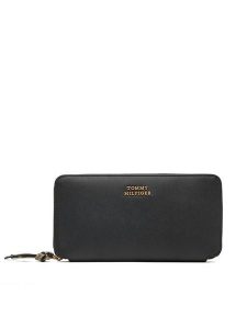 Tommy Hilfiger Portfel Th Leather Lrg Za Wallet AW0AW18941 Czarny. Czarne portfele TOMMY HILFIGER, bez wzorów, ze skóry. Za 329,99 zł.