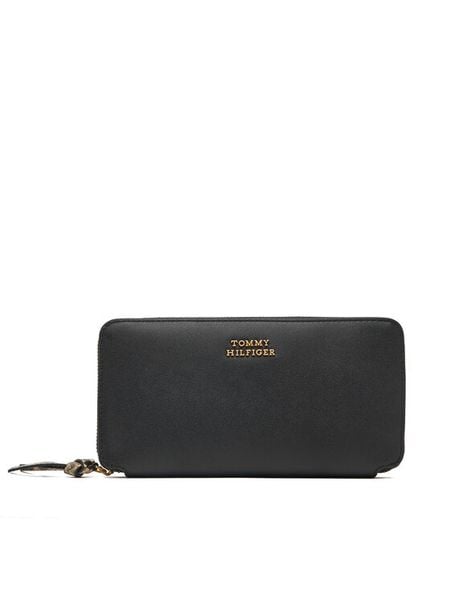 Tommy Hilfiger Portfel Th Leather Lrg Za Wallet AW0AW18941 Czarny. Czarne portfele TOMMY HILFIGER, bez wzorów, ze skóry. Za 296,99 zł.