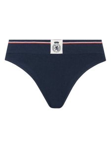 Tommy Hilfiger Stringi UW0UW06063 Granatowy. Niebieskie stringi TOMMY HILFIGER, bez wzorów, z bawełny. Za 99,99 zł.