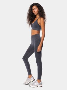 Carpatree Legginsy sportowe "Marble Story" w kolorze antracytowym rozmiar: S. Czarne legginsy Carpatree, bez wzorów, z podwyższonym stanem. Za 83,45 zł.