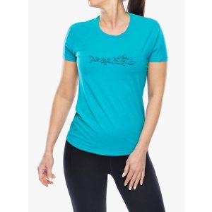 Koszulka szybkoschnąca damska Mountain Equipment Headpoint Skyline Tee. Zielone koszulki sportowe MOUNTAIN EQUIPMENT, bez wzorów, bez ramiączek. Za 161,99 zł.