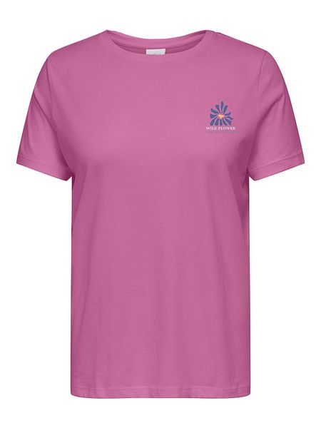 ONLY Carmakoma Koszulka w kolorze fioletowym rozmiar: S-42/44. Różowe bluzki Only Carmakoma, s, bez wzorów, z bawełny, bez kołnierzyka, bez ramiączek. Za 56,66 zł.