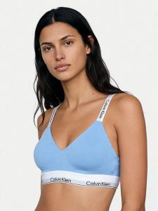 Calvin Klein Underwear Biustonosz braletka LV00QF8504 Niebieski. Niebieskie biustonosze Calvin Klein Underwear, bez wzorów, z bawełny. Za 169,99 zł.