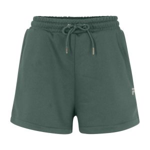 Spodenki damskie FILA Recke. Zielone szorty Fila, bez wzorów, sportowe. Za 83,99 zł.