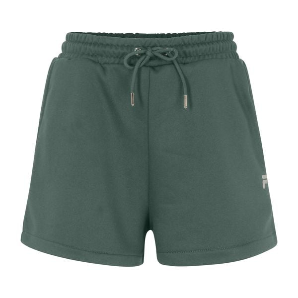 Spodenki damskie FILA Recke. Zielone szorty Fila, bez wzorów, sportowe. Za 83,99 zł.