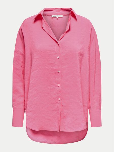 ONLY Koszula Zazima 15272523 Różowy Oversize. Czerwone koszule ONLY, l, bez wzorów, bez kołnierzyka, bez ramiączek. Za 99,99 zł.