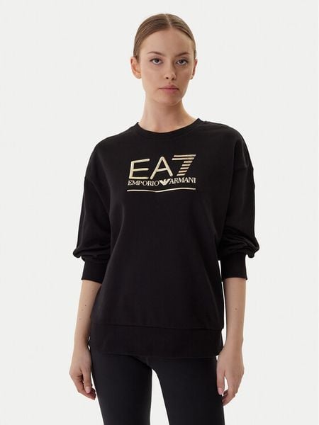 EA7 Emporio Armani Bluza 7W000416 AF12473 MC021 Czarny Relaxed Fit. Czarne bluzy EA7 Emporio Armani, m, bez wzorów, z bawełny, bez kaptura. Za 279,99 zł.