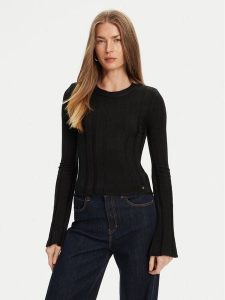 Guess Sweter W5YR13 Z3OT0 Czarny Regular Fit. Czarne swetry klasyczne Guess, xxl, z syntetyku, bez kołnierzyka. Za 279,99 zł.