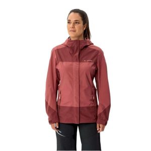 Kurtka trekkingowa damska Vaude Neyland 2,5L z membraną. Czerwone kurtki Vaude, l, bez wzorów, z poliesteru, z kapturem. W wyprzedaży za 540,49 zł.