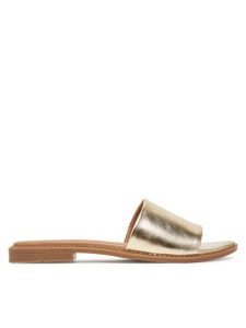 Lasocki Klapki EST-AFIONA-01 Złoty. Żółte klapki Lasocki, bez wzorów, ze skóry, bez obcasa. Za 119,99 zł.