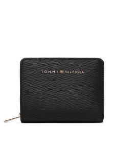 Tommy Hilfiger Portfel Th Modern Med Za W/Flap AW0AW18932 Czarny. Czarne portfele TOMMY HILFIGER, bez wzorów, ze skóry. Za 269,99 zł.