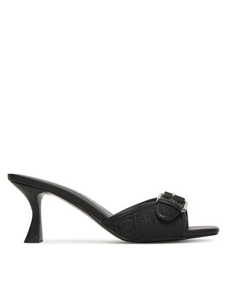 Guess Klapki FLJDI2 FAL03 Czarny. Czarne klapki Guess, z aplikacjami, z materiału, bez obcasa. Za 413,99 zł.