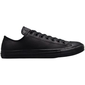 Trampki Converse Chuck Taylor Ox Leather, Dla obu płci. Czarne buty sportowe Converse, bez wzorów, ze skóry, bez zapięcia. Za 490,00 zł.