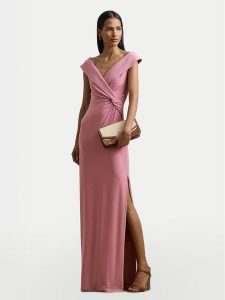 LAUREN RALPH LAUREN Sukienka wieczorowa 253863940023 Różowy Slim Fit. Czerwone sukienki Lauren Ralph Lauren, bez wzorów, z syntetyku, wizytowe, bez kołnierzyka, bez ramiączek. Za 699,99 zł.