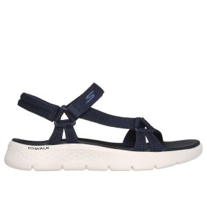 Sandały damskie Skechers Go Walk Flex-Sublime. Białe sandały Skechers, bez wzorów, bez obcasa, bez zapięcia. Za 291,00 zł.