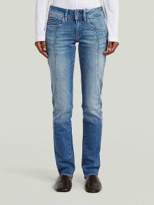 G-Star Dżinsy - Slim fit - w kolorze niebieskim rozmiar: W27/L30. Niebieskie jeansy G-Star, z aplikacjami, ze skóry. Za 293,45 zł.