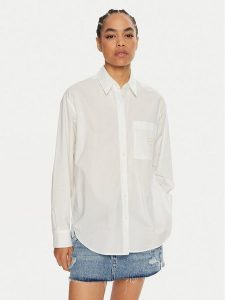 Calvin Klein Jeans Koszula J20J224436 Biały Relaxed Fit. Białe koszule Calvin Klein Jeans, xxl, bez wzorów, z bawełny, bez kołnierzyka, bez ramiączek. Za 229,99 zł.