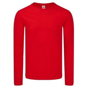 Kultowa Koszulka Z Długim Rękawem Unisex Dla Dorosłych. Niebieskie bluzki FRUIT OF THE LOOM, xl, bez wzorów, sportowe, bez kołnierzyka, bez ramiączek. Za 63,99 zł.