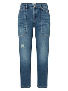 MAC Dżinsy "Iowa" - Slim fit - w kolorze niebieskim rozmiar: 38. Niebieskie jeansy MAC, z aplikacjami. Za 260,99 zł.