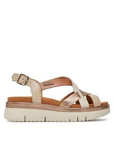 Pikolinos Sandały Palma W4N-0650C1 Beżowy. Brązowe sandały Pikolinos, bez wzorów, ze skóry, bez obcasa, na płaskiej podeszwie, bez zapięcia. Za 559,99 zł.