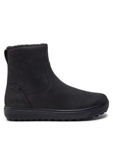 ECCO Botki Soft 7 Tred W 45075302001 Czarny. Czarne botki ecco, bez wzorów, z nubiku, bez obcasa, na płaskiej podeszwie, bez zapięcia. Za 579,99 zł.