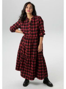Aniston Sukienka w kolorze czerwono-czarnym rozmiar: 46. Czarne sukienki Aniston, bez wzorów, bez kołnierzyka, bez ramiączek, maxi. Za 69,75 zł.