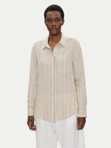 Gap Koszula 885287-13 Beżowy Regular Fit. Brązowe koszule GAP, xl, bez wzorów, ze lnu, bez kołnierzyka, bez ramiączek. Za 159,99 zł.