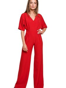 Stylove Kombinezon w kolorze czerwonym rozmiar: S. Czerwone kombinezony Stylove, s, bez wzorów, bez kołnierzyka, bez ramiączek. Za 226,45 zł.