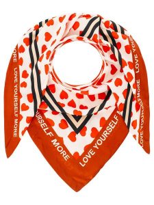 Zwillingsherz Chusta trójkątna "Hearts Allover" w kolorze czerwono-białym - 138 x 68 cm rozmiar: onesize. Białe apaszki i chusty Zwillingsherz, bez wzorów, z materiału. Za 63,95 zł.