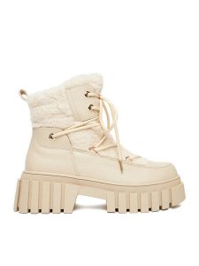 DeeZee Trzewiki HX22097-1 Beżowy. Brązowe buty zimowe DeeZee, z materiału, bez obcasa, bez zapięcia. Za 229,99 zł.