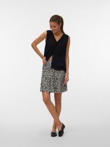 Vero Moda Spódnica w kolorze beżowo-czarnym rozmiar: L. Brązowe spódnice Vero Moda, na imprezę, l, bez wzorów, z wiskozy, klasyczne, mini. Za 78,84 zł.