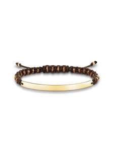 Thomas Sabo Bransoletka w kolorze ciemnobrązowymi - dł. 21 cm rozmiar: onesize. Brązowe bransoletki Thomas Sabo, srebrne. Za 180,06 zł.