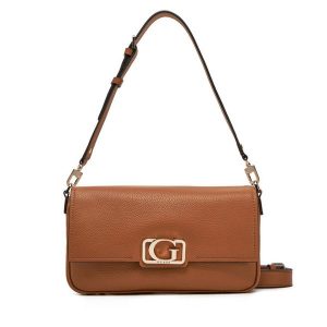 Torebka Guess. Brązowe listonoszki Guess, z aplikacjami, bez dodatków. Za 309,99 zł.